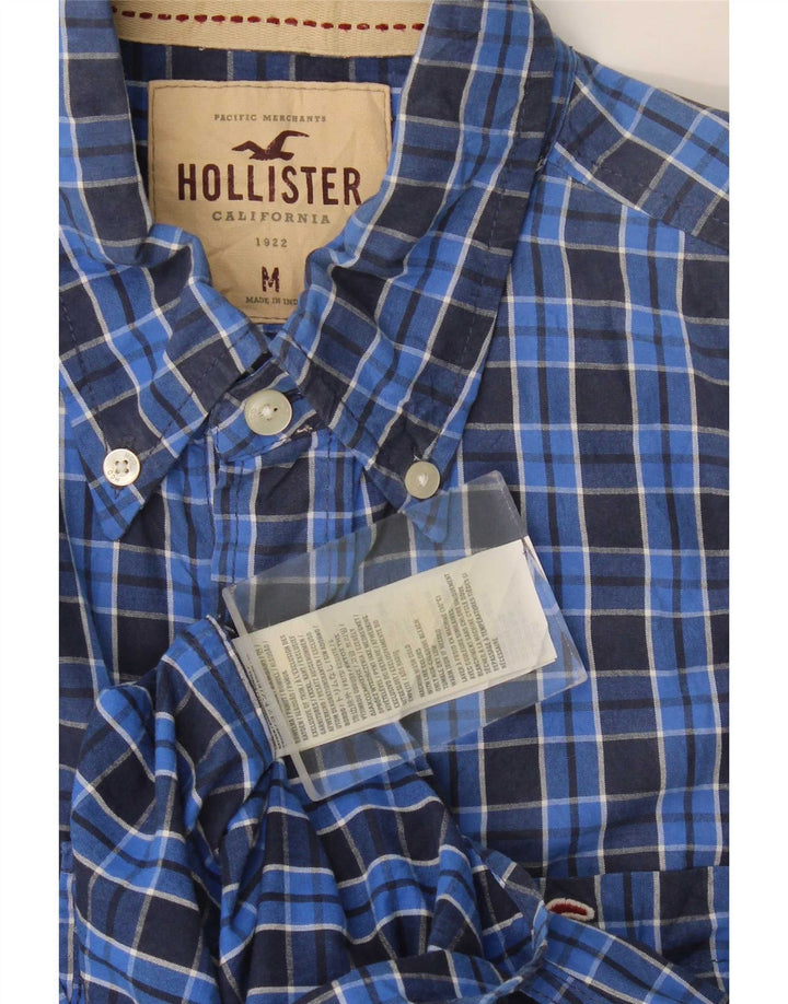 Hollister Herrenhemd aus mittelblau karierter Baumwolle