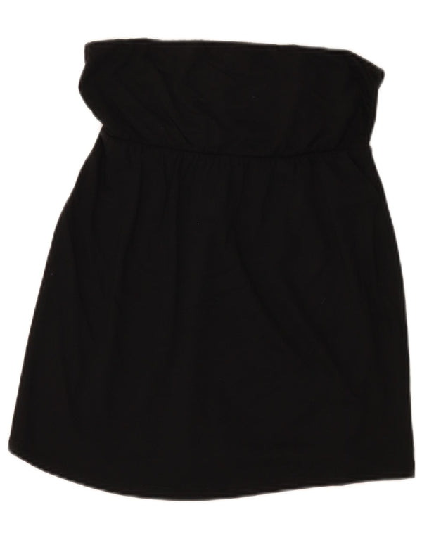 Benetton Damen Crop Trägerloses Top UK 8 Small Schwarz