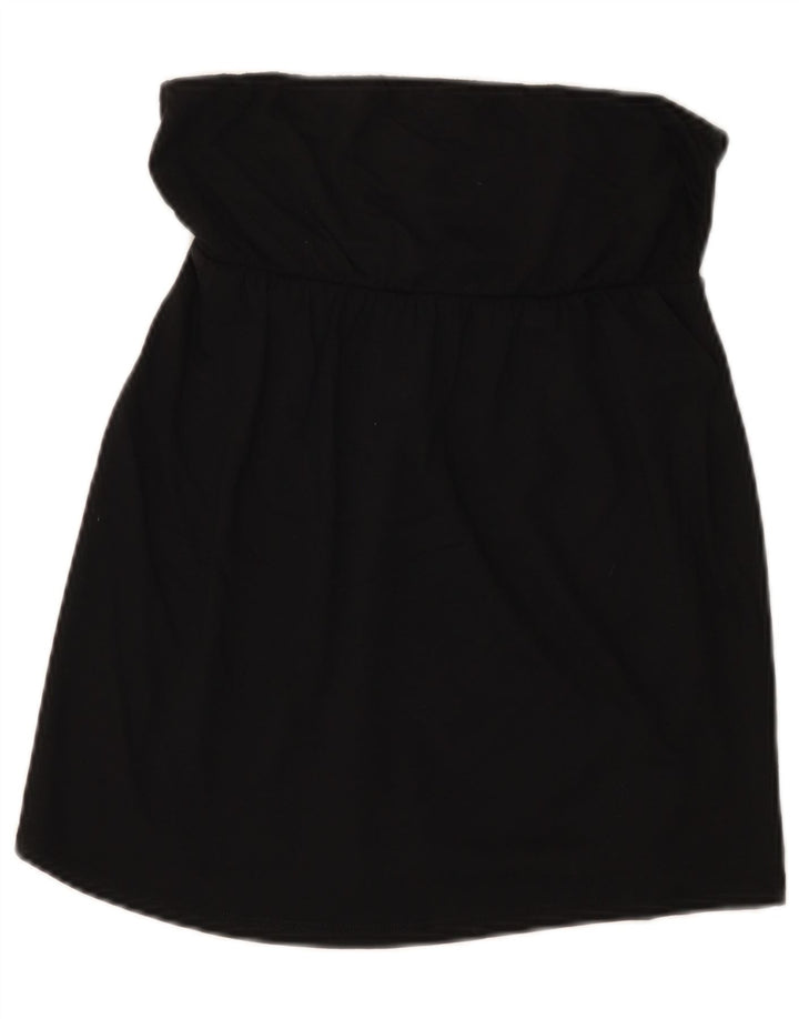 Benetton Damen Crop Trägerloses Top UK 8 Small Schwarz
