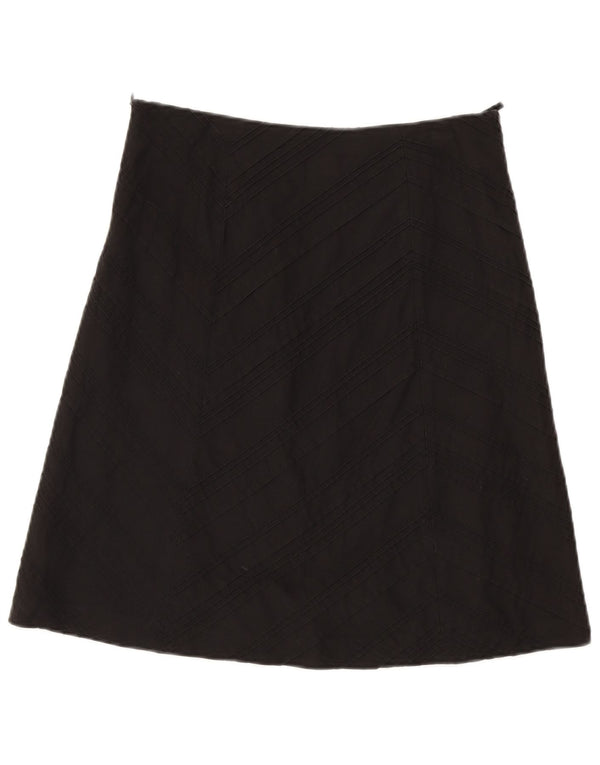 Esprit Damen A-Linien-Rock UK 10 Small W30 Schwarz Baumwolle