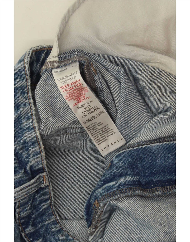 Topshop Damen Schlagjeans W30 L32 Blaue Baumwolle