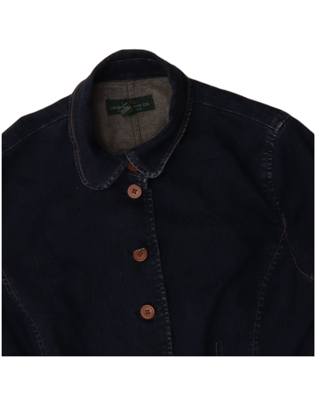 Ralph Lauren Damen Jeansjacke US 14 XL Marineblaue Baumwolle