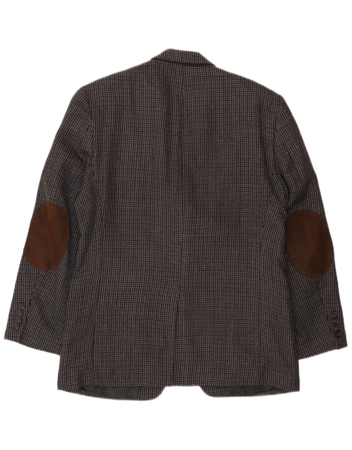 Chaps Herren-Blazer mit 2 Knöpfen, UK 38, Mittelgrau mit Hahnentrittmuster