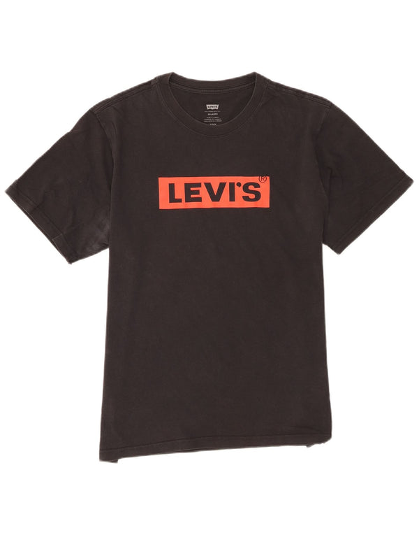 Levi's Herren Relaxed Fit Graphic T-Shirt-Oberteil aus mittelschwarzer Baumwolle