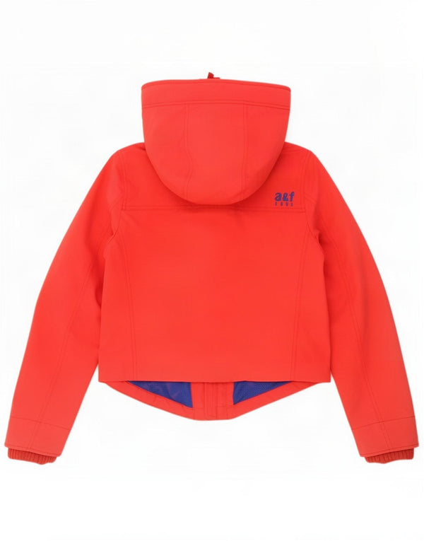 Abercrombie & Fitch Jungen-Regenjacke mit Kapuze, 11–12 Jahre, XL, rotes Nylon
