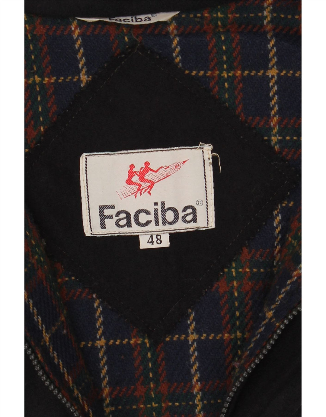 Faciba Herren-Windbreaker-Jacke IT 48 aus mittelblauer, marineblauer Wolle