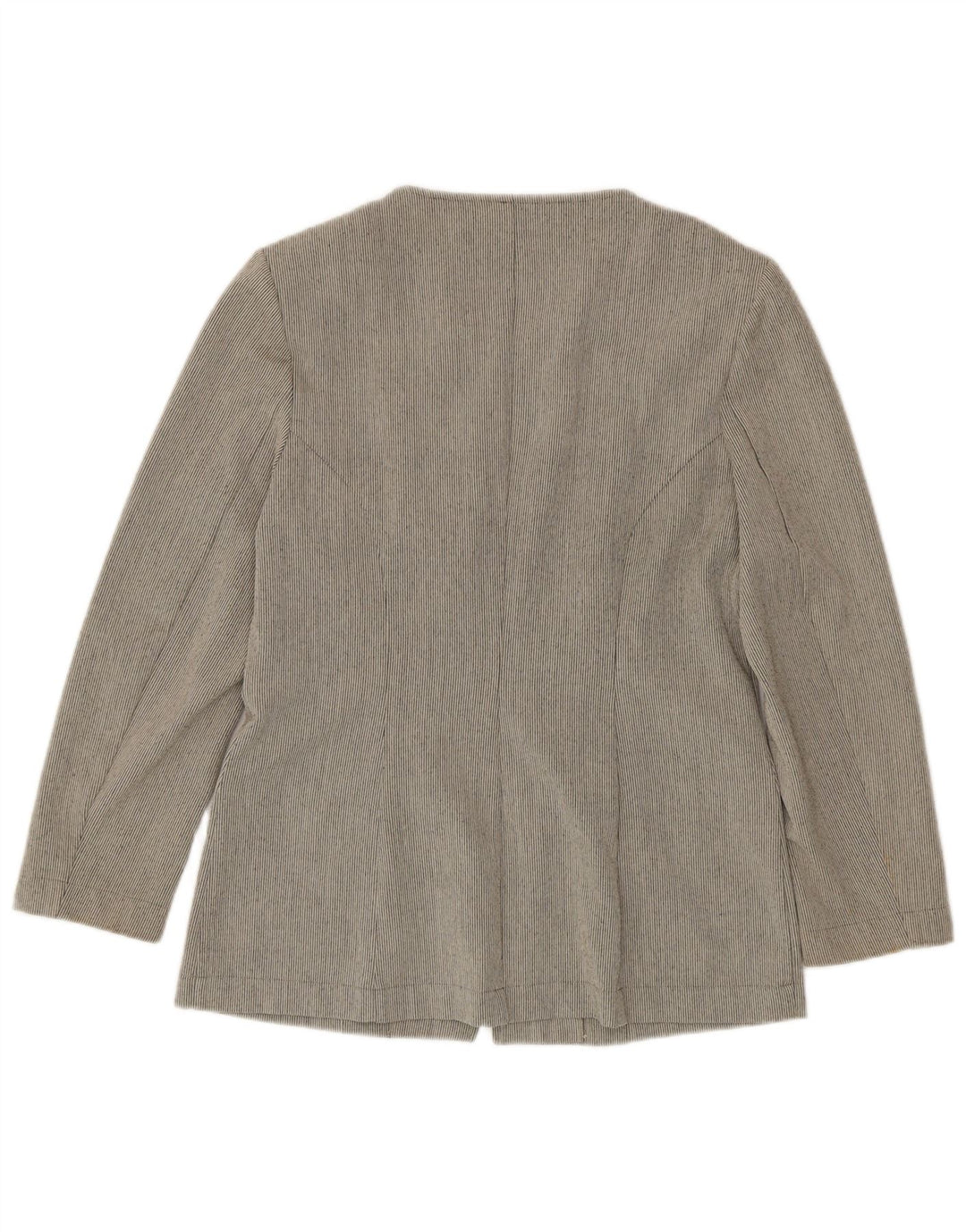 Zabaione Damen-Blazer mit durchgehendem Reißverschluss IT 42 Mittelgrauer Nadelstreifen