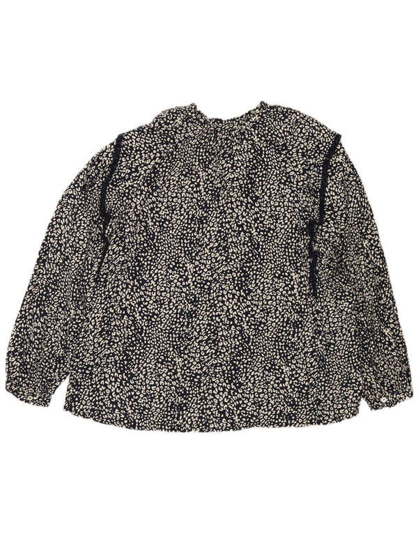 Marks & Spencer Damen Langarm-Blusenoberteil UK 22 3XL Schwarz Animal Print