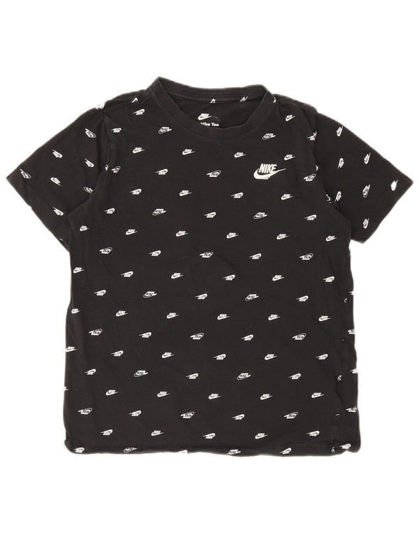 Nike Jungen T-Shirt mit Grafik, 13–14 Jahre, XL, schwarze Baumwolle