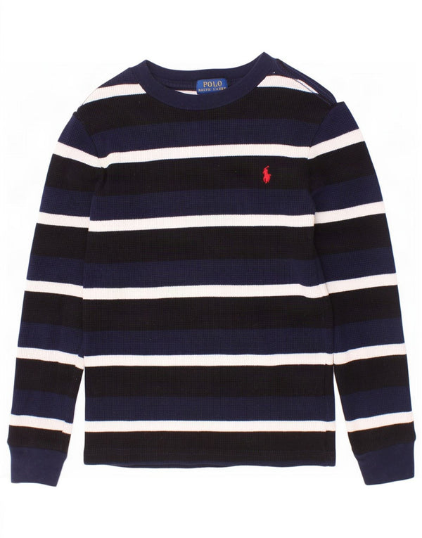 Polo Ralph Lauren Jungen-Oberteil, langärmlig, 6–7 Jahre, marineblau, gestreift, Baumwolle