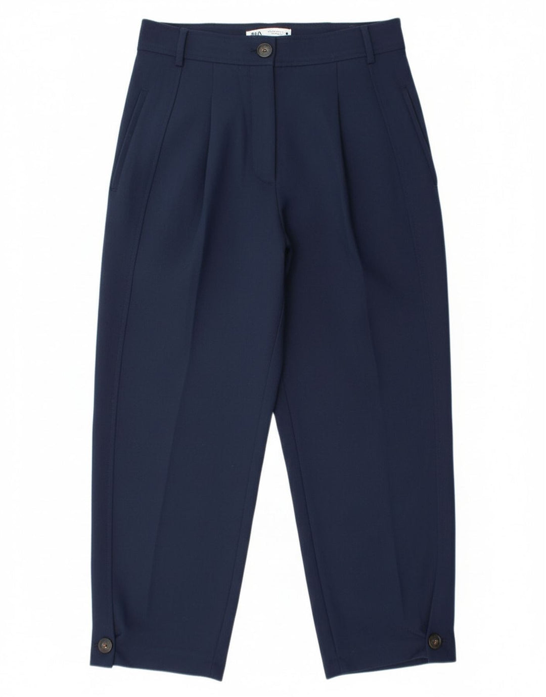 Zara Damen Chino-Hose mit Pegged, Mittelgroß, W28, L26, Marineblau, Polyester