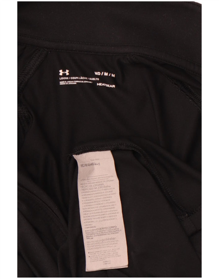 UNDER ARMOUR Damen-Oberteil mit Reißverschluss und Grafik, langärmlig, UK 14, mittelschwarz
