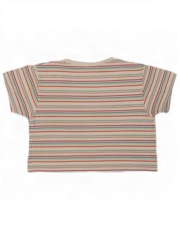Levi's Damen Crop T-Shirt Top UK 14 Medium Mehrfarbig gestreift aus Baumwolle