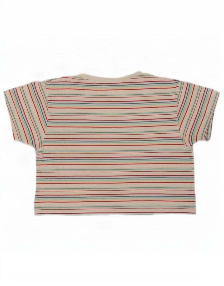 Levi's Damen Crop T-Shirt Top UK 14 Medium Mehrfarbig gestreift aus Baumwolle