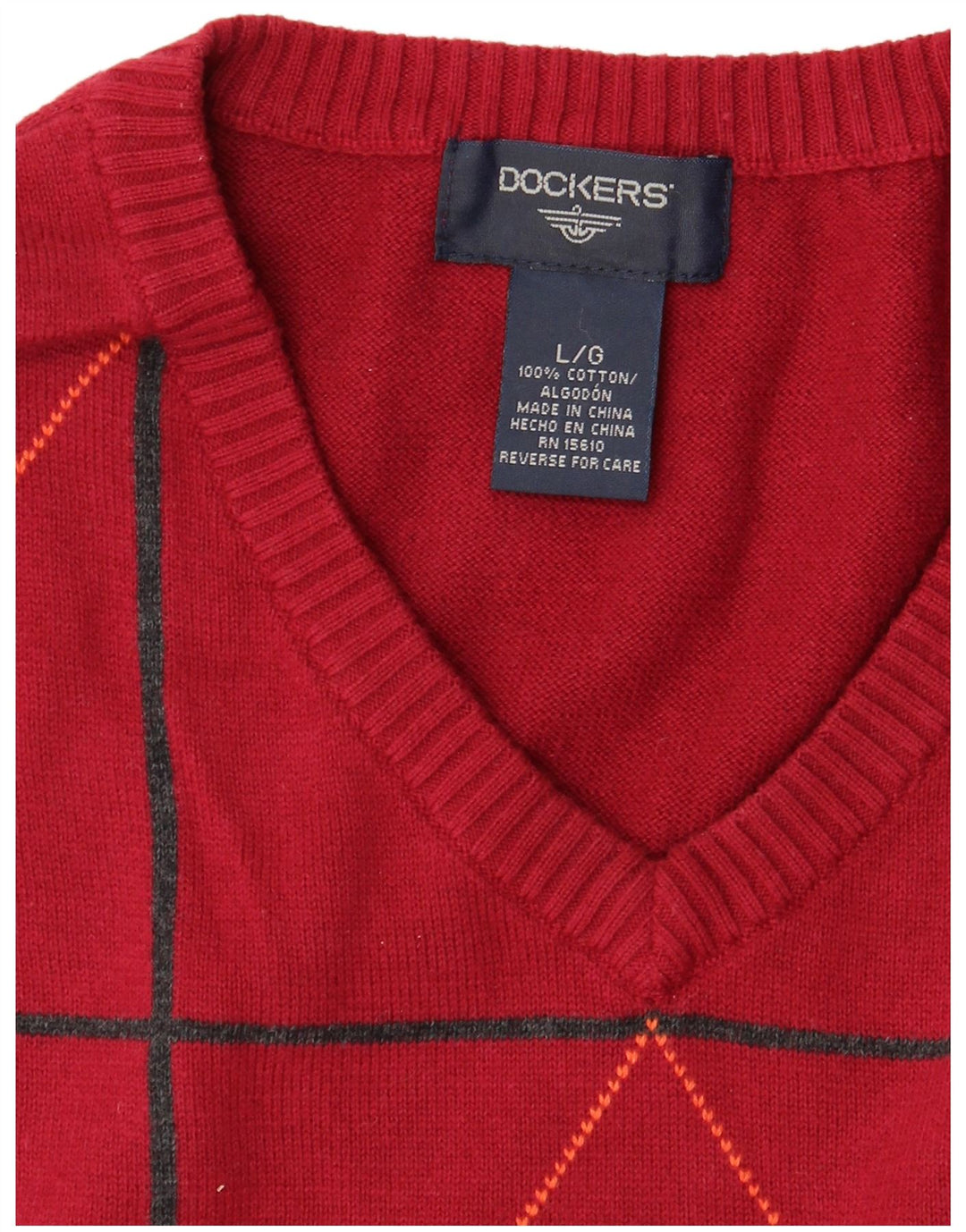 Dockers Herren-Tanktop, groß, rote Argyle-/Diamant-Baumwolle