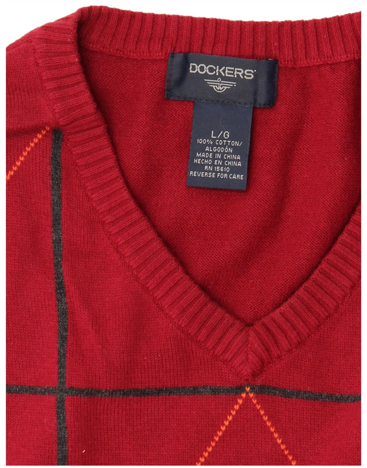 Dockers Herren-Tanktop, groß, rote Argyle-/Diamant-Baumwolle