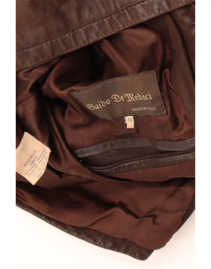Vintage Herren Lederjacke IT 50 Großes braunes Leder
