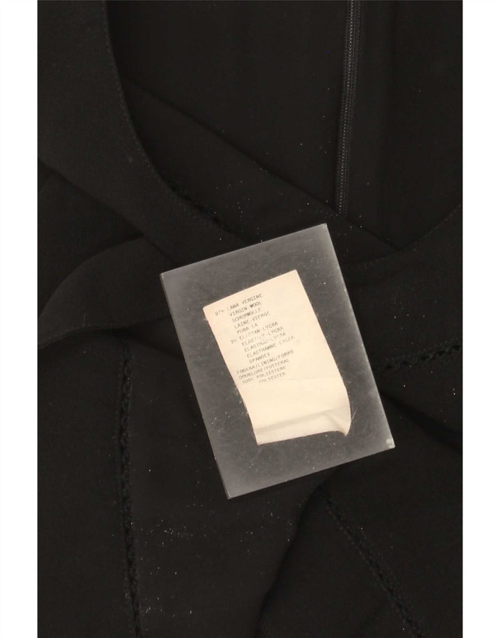 Emporio Armani Damen Crop Neckholder Top IT 46 Große schwarze Wolle