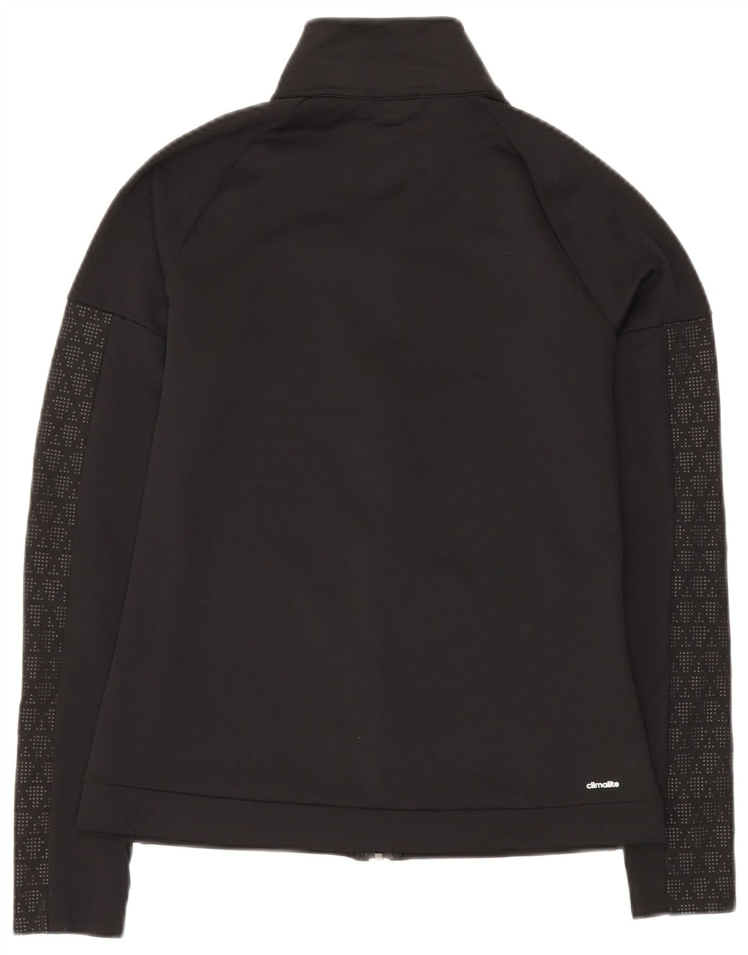 ADIDAS Damen Climalite Trainingsanzug Top Jacke UK 12 Medium Schwarz Geometrisch
