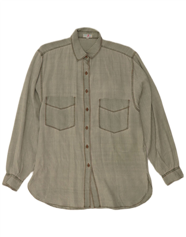 Ball On Damen-Hemd, Größe 38, mittelgrüne Seide