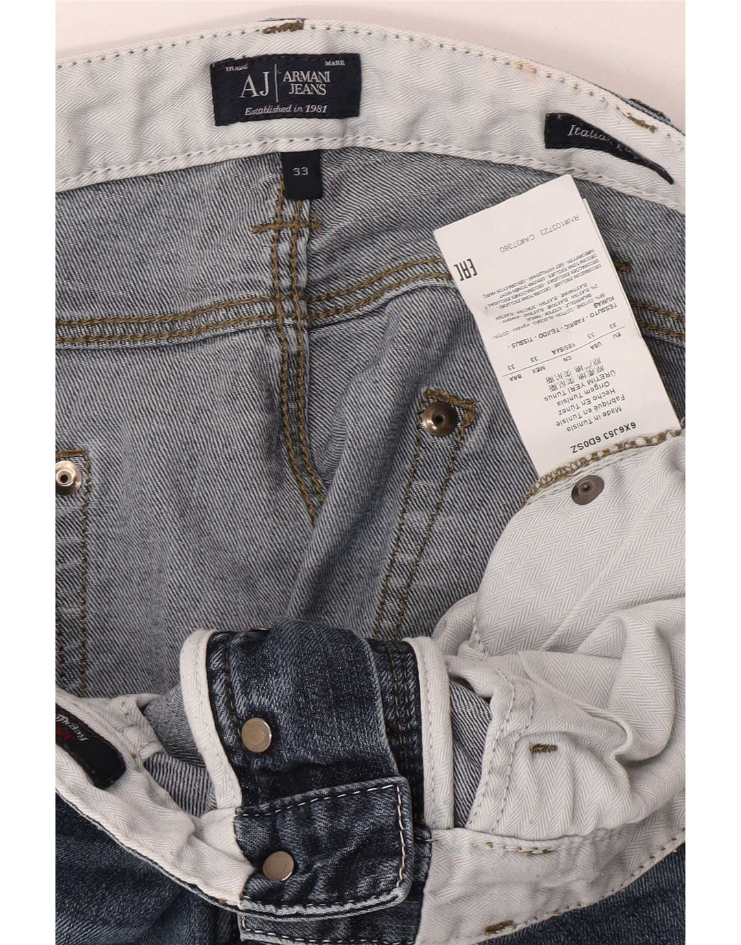 Armani Damen Slim Jeans W33 L31 Blaue Baumwolle