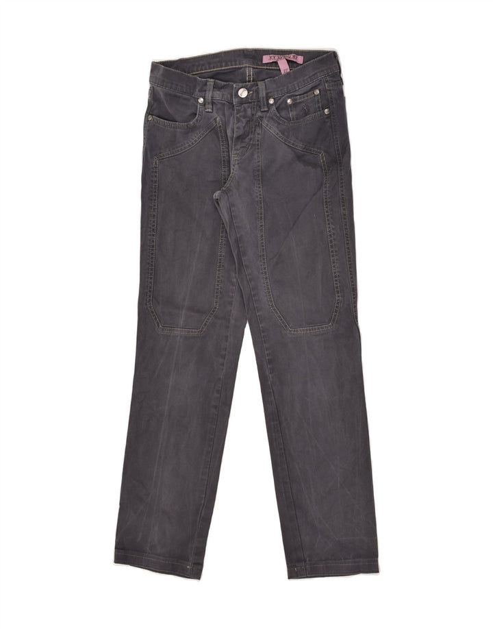 JECKERSON Womens Straight Casual Trousers W27 L28 Grey Cotton | Vintage Jeckerson | Thrift | Second-Hand Jeckerson | Used Clothing | Messina Hembry 