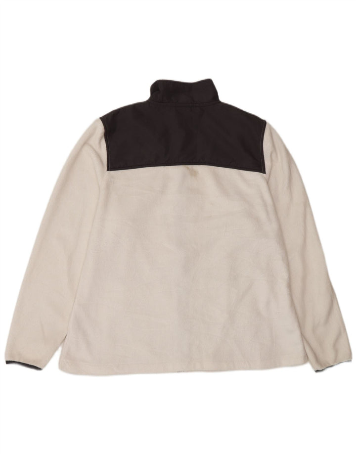 Fila Damen Fleecejacke UK 16 Large Weiß Colourblock Polyester