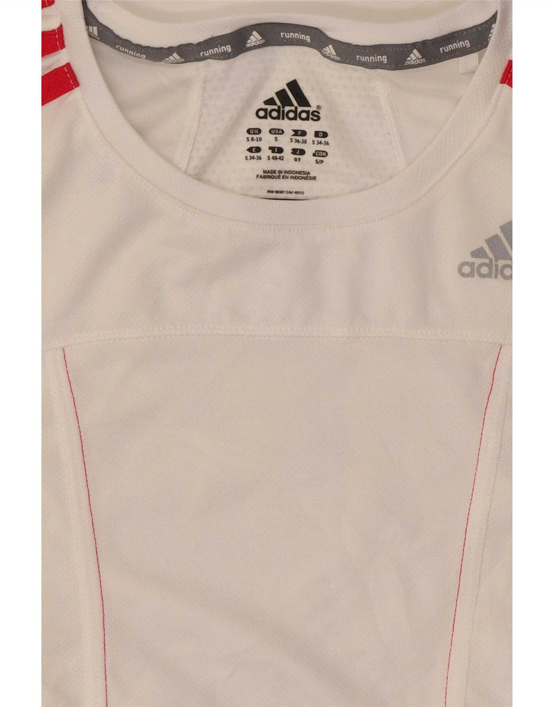 Adidas Damen Lauf-T-Shirt Top UK 8/10 Small Weiß