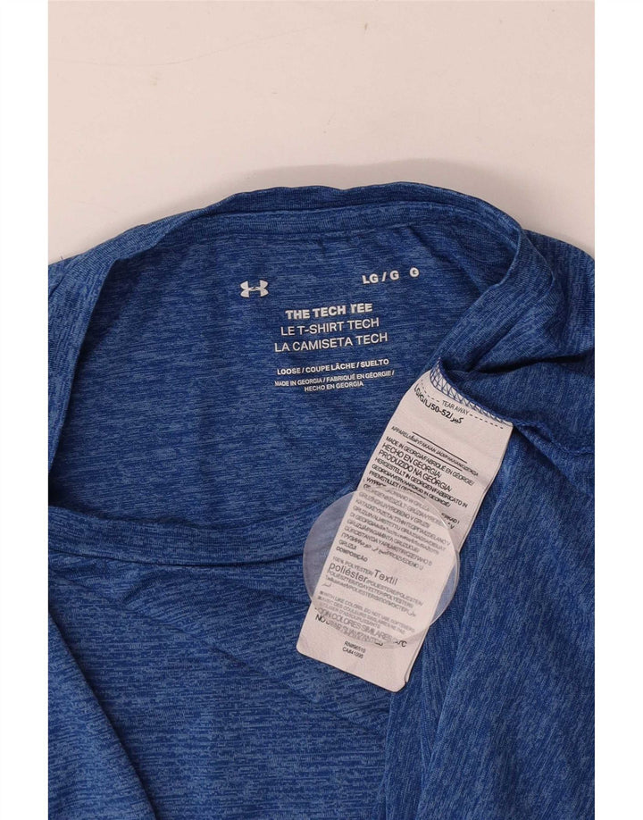 Under Armour Herren-T-Shirt-Oberteil, großes, blau meliertes Polyester