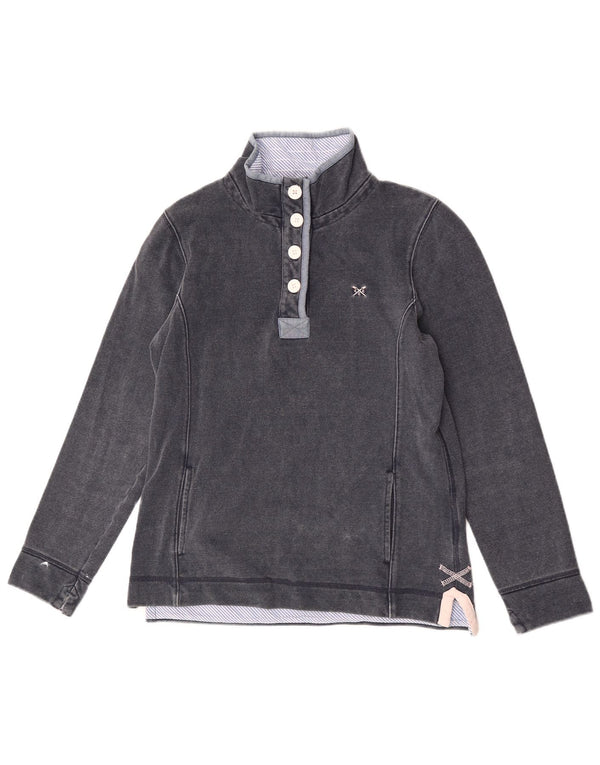Crew Clothing Damen-Sweatshirt mit Knopfkragen, Gr. 10, Marineblau