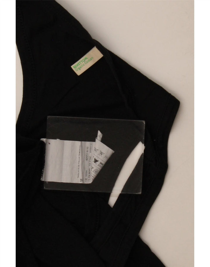 Benetton Damen-Trägershirt UK 12 Mittelschwarze Baumwolle