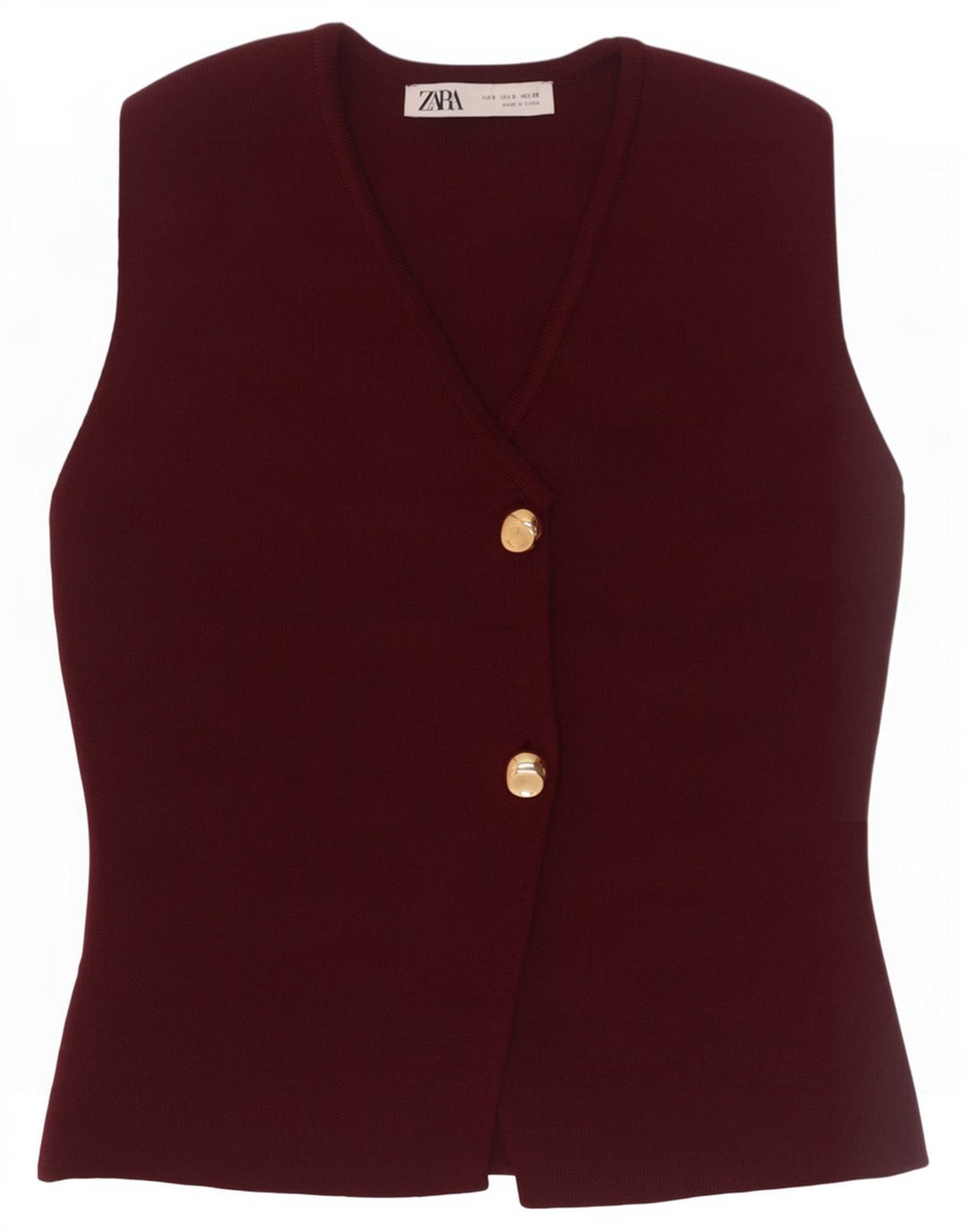 Zara Damen Strickweste UK 8 Small Burgund
