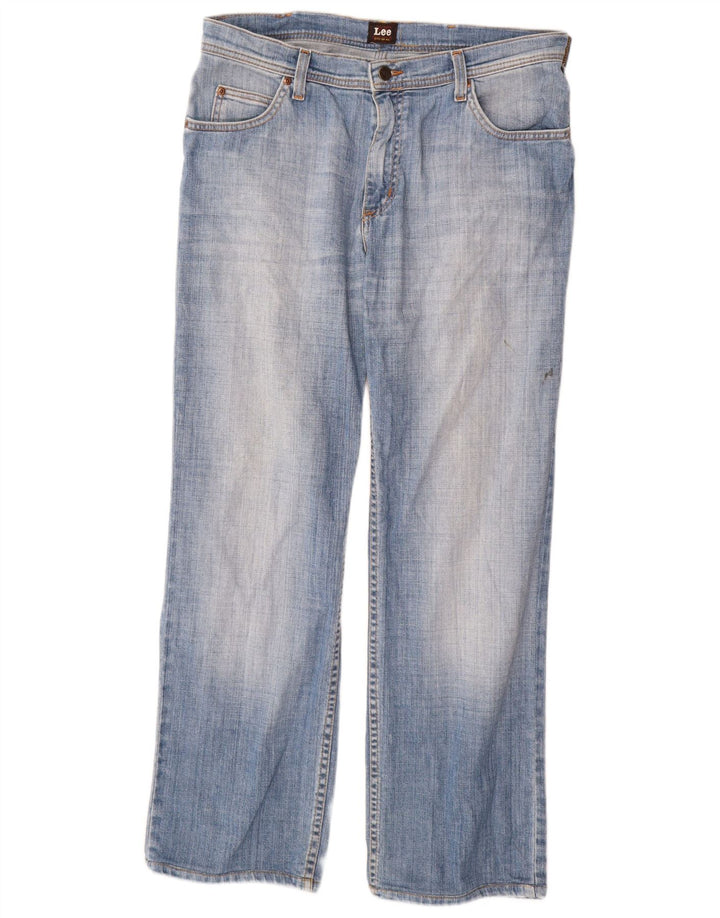 Lee Herren Brooklyn Straight Jeans W34 L34 Blaue Baumwolle
