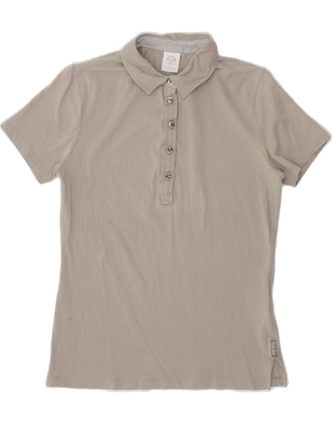 NORTH SAILS Womens Polo Shirt UK 12 Medium Grey Cotton Vintage North Sails and Second-Hand North Sails from Messina Hembry 