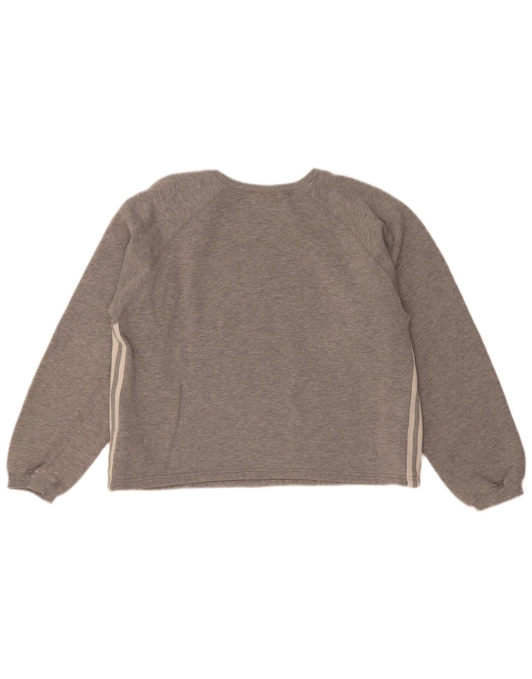 Adidas Damen Sweatshirt Pullover UK 14 Mittelgraue Baumwolle