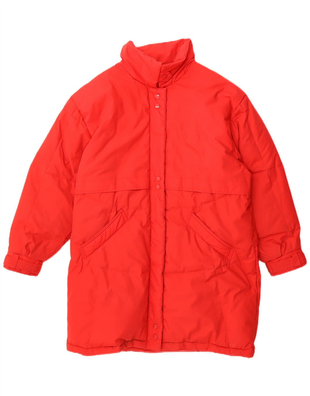 Vintage Damen Übergroßer gepolsterter Mantel EU 36/38 Kleines rotes Polyester