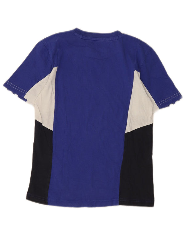 Adidas T-Shirt für Jungen, 7–8 Jahre, blaue Farbblock-Baumwolle