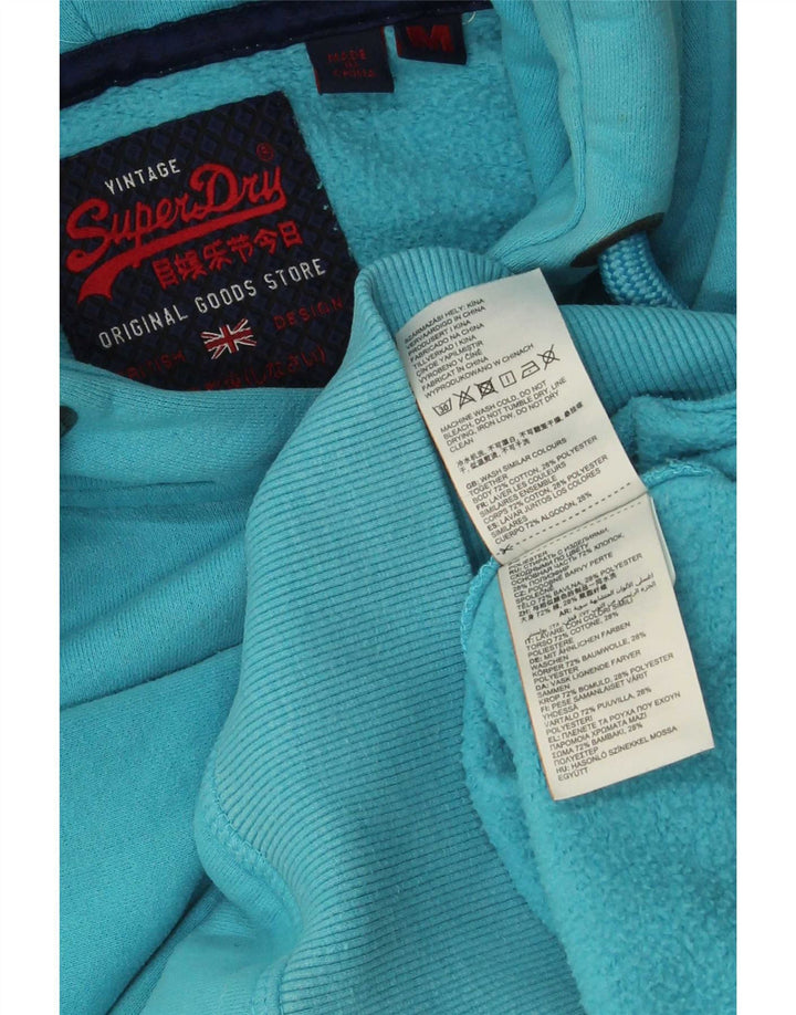Superdry Herren Grafik-Kapuzenpullover aus mittelblauer Baumwolle