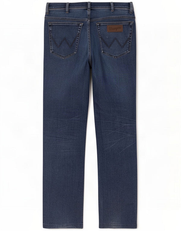Wrangler Mens Texas Slim Jeans W34 L32 Navy Blue Cotton