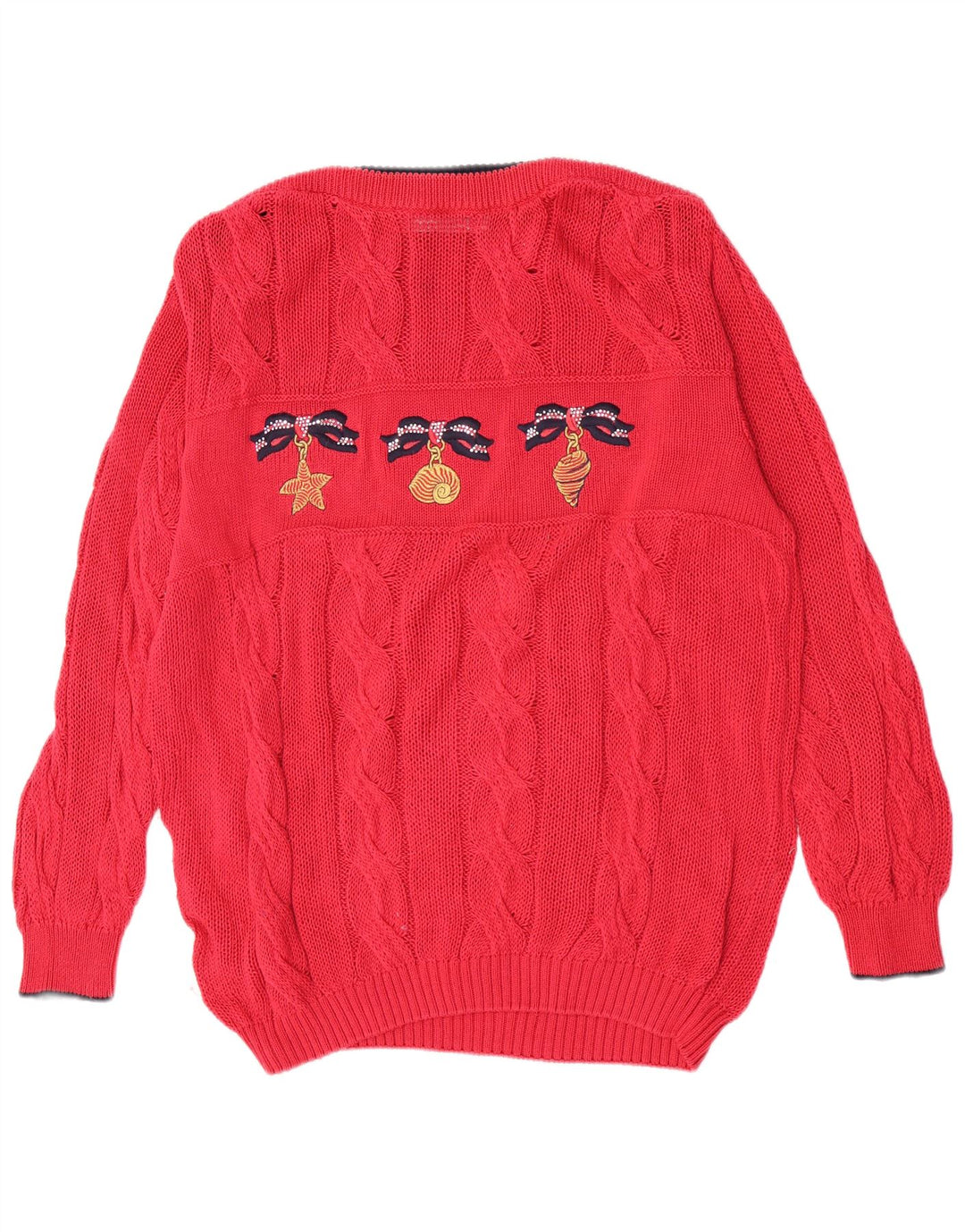 St. Germain Damen-Pullover mit grafischem U-Boot-Ausschnitt, IT 46, Größe L, Rot, klassisch