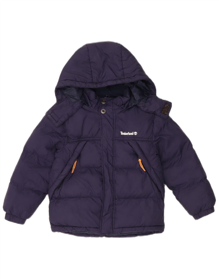 Timberland Boys Hooded Padded Jacket 5-6 Years Navy Blue Polyamide