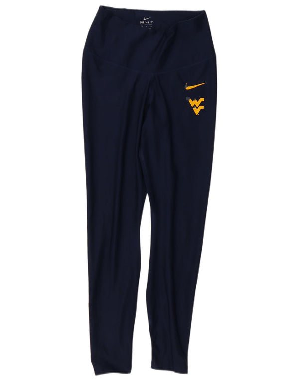 NIKE Damen Dri Fit Leggings UK 12 Medium Marineblau Polyester