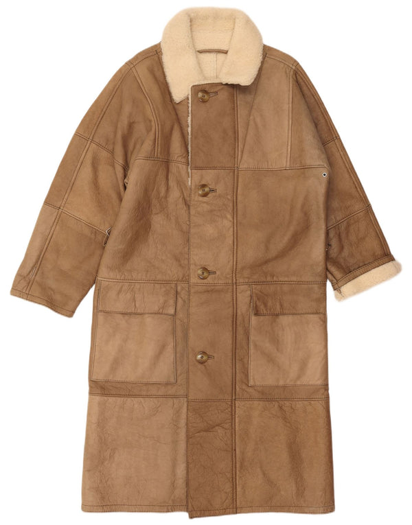 LORINGHOVEN Herren Shearling Overcoat UK 36 Small Beige Lammfell