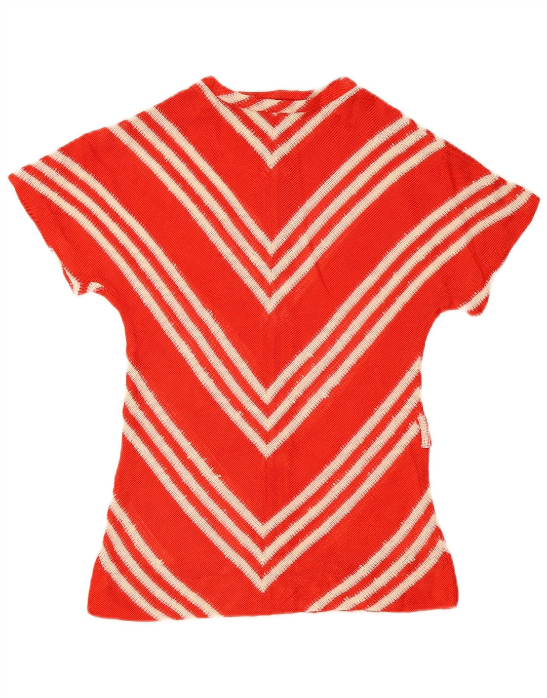Vintage Damen Strickbluse Top EU 40 Mittelroter Chevron