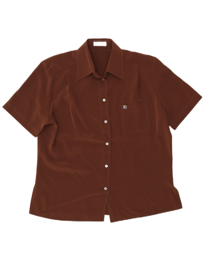 RENATO BALESTRA Damen Kurzarmhemd IT 46 Large Braun