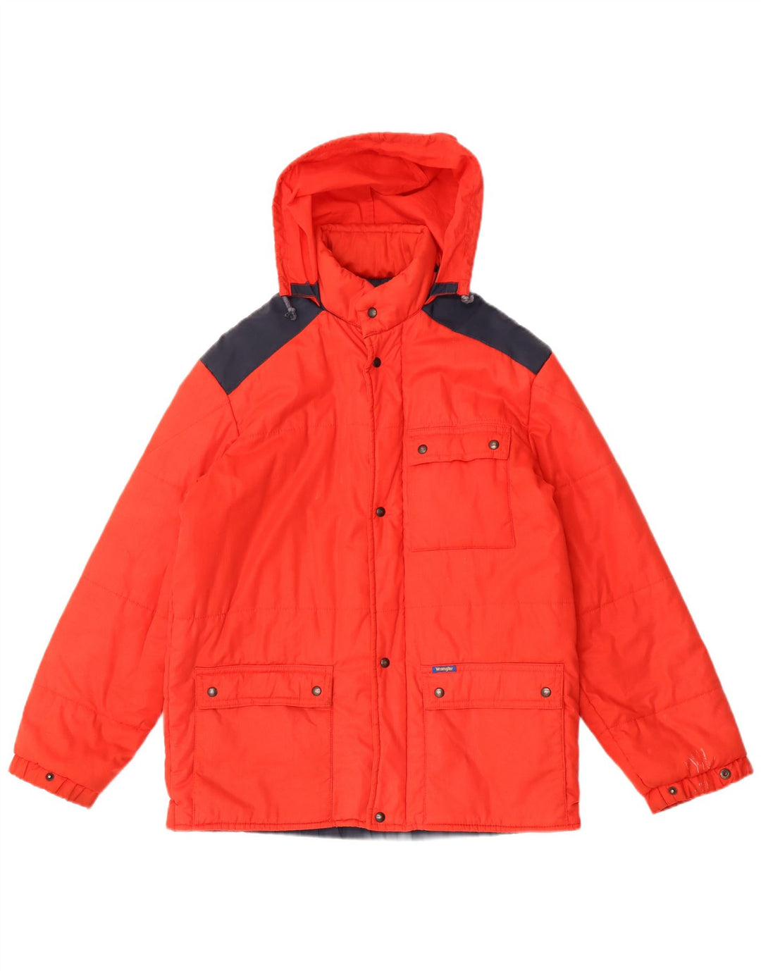 Wrangler Wattierte Damenjacke mit Kapuze, UK 20 2XL, Rot, Farbblock