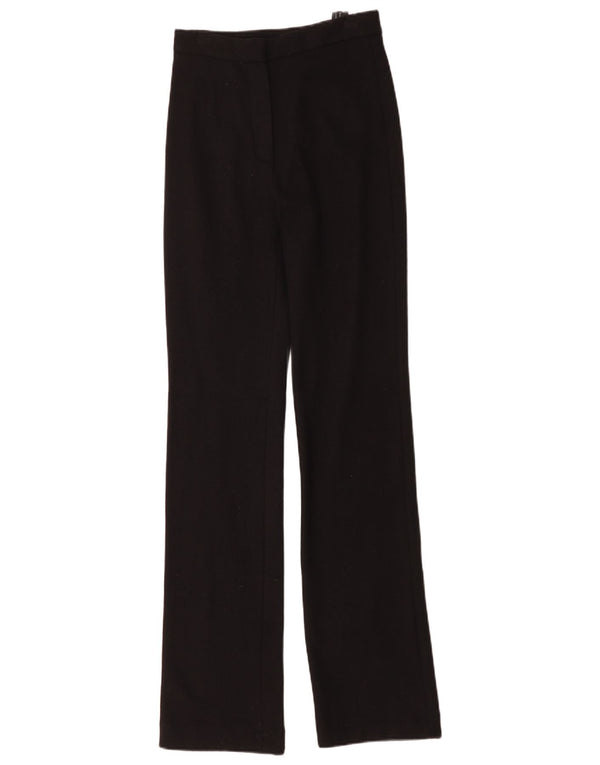 Massimo Dutti Damen Gerade Chinohose EU 34 2XS W24 L34 Schwarze Wolle