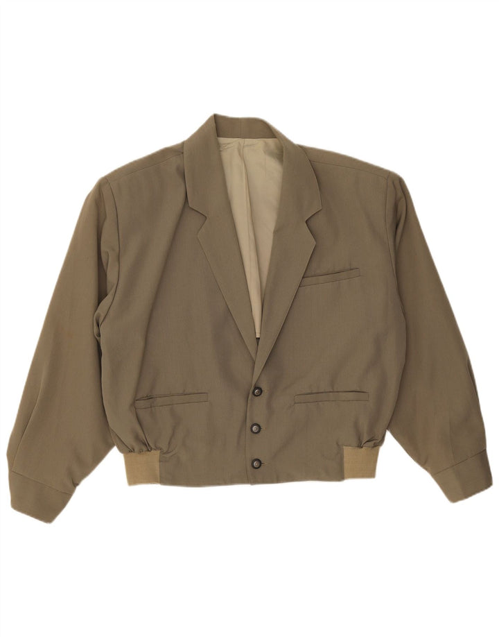 Polbot Herren-Bomberjacke mit lockerer Passform, UK 36, Größe S, Khaki, Baumwolle