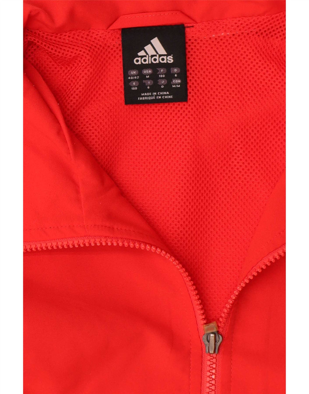Adidas Herren Trainingsanzug Top Jacke UK 40/42 Mittelrotes Polyester