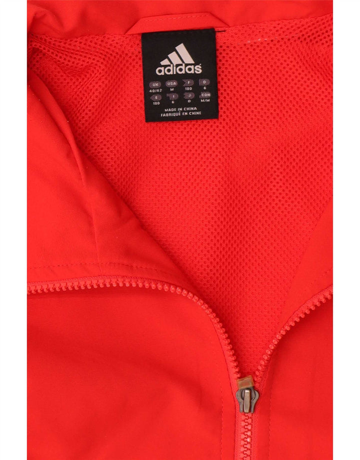 Adidas Herren Trainingsanzug Top Jacke UK 40/42 Mittelrotes Polyester